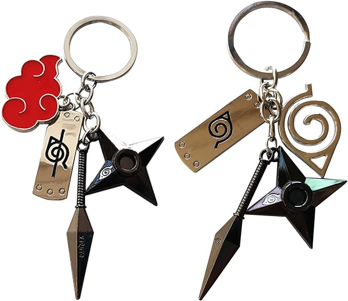 Naruto Keychain Akatsuki Red Cloud Pendant