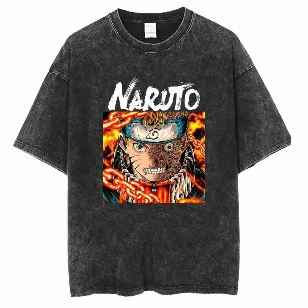 Cotton Men Vintage Naruto Tee