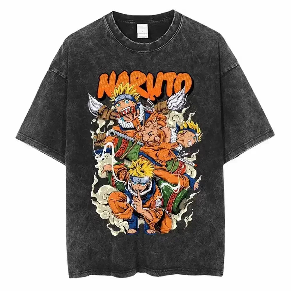 Cotton Men Vintage Naruto Tee