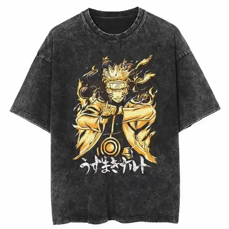 Cotton Men Vintage Naruto Tee