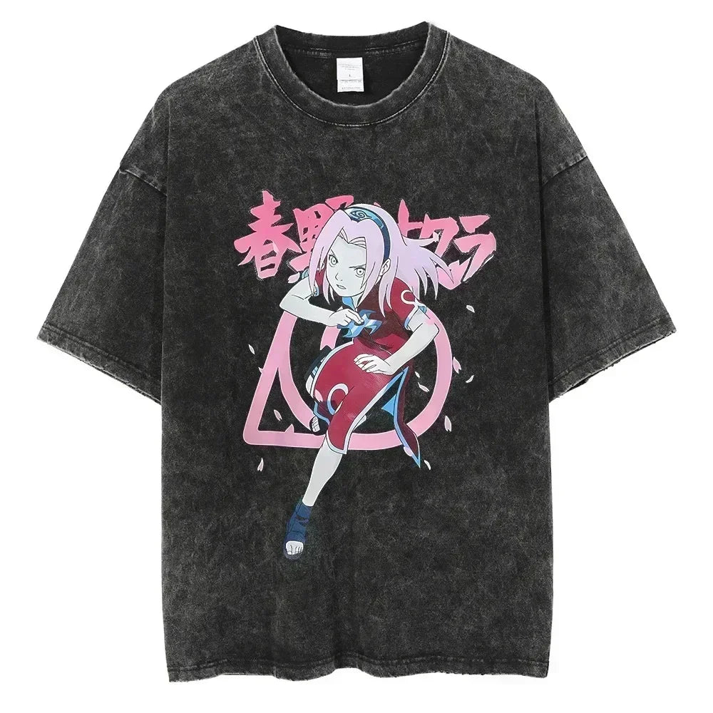 Cotton Men Vintage Naruto Tee