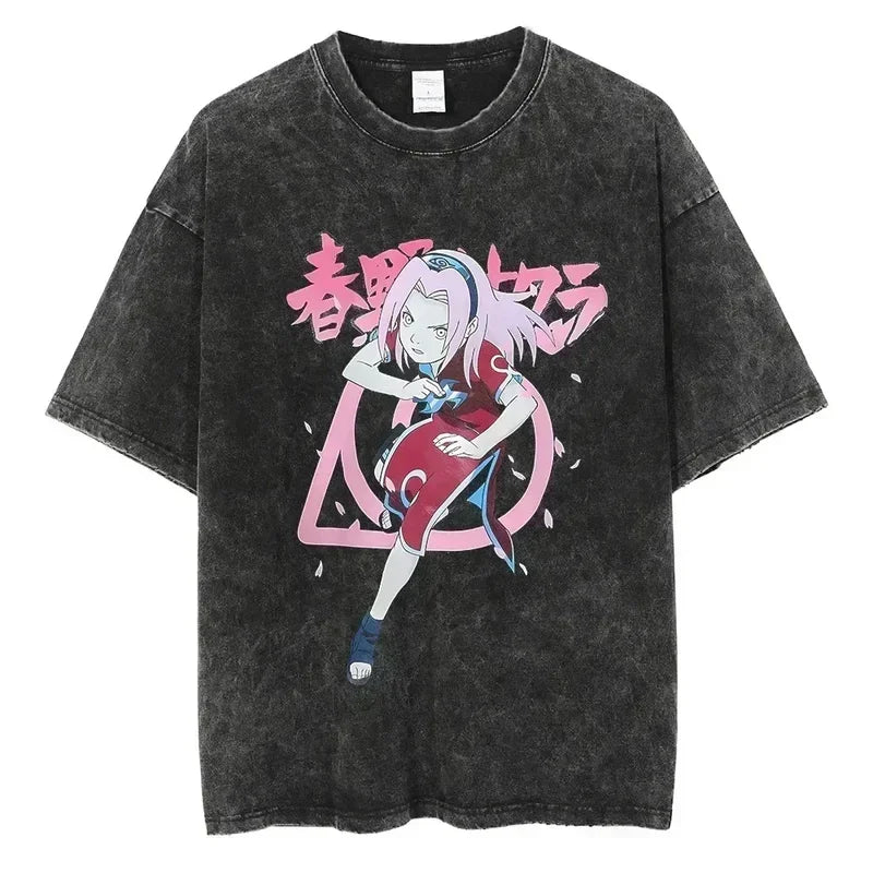 Cotton Men Vintage Naruto Tee