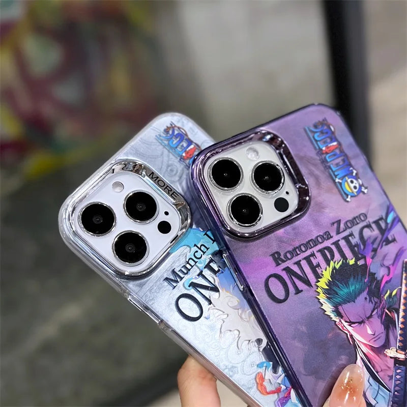 One Piece Electroplated Phone Case Luffy + Zoro