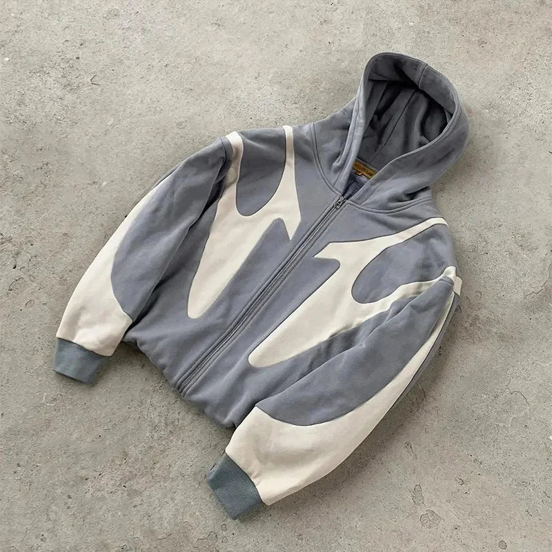 Korean Retro Letter Printed Y2k Hoodie