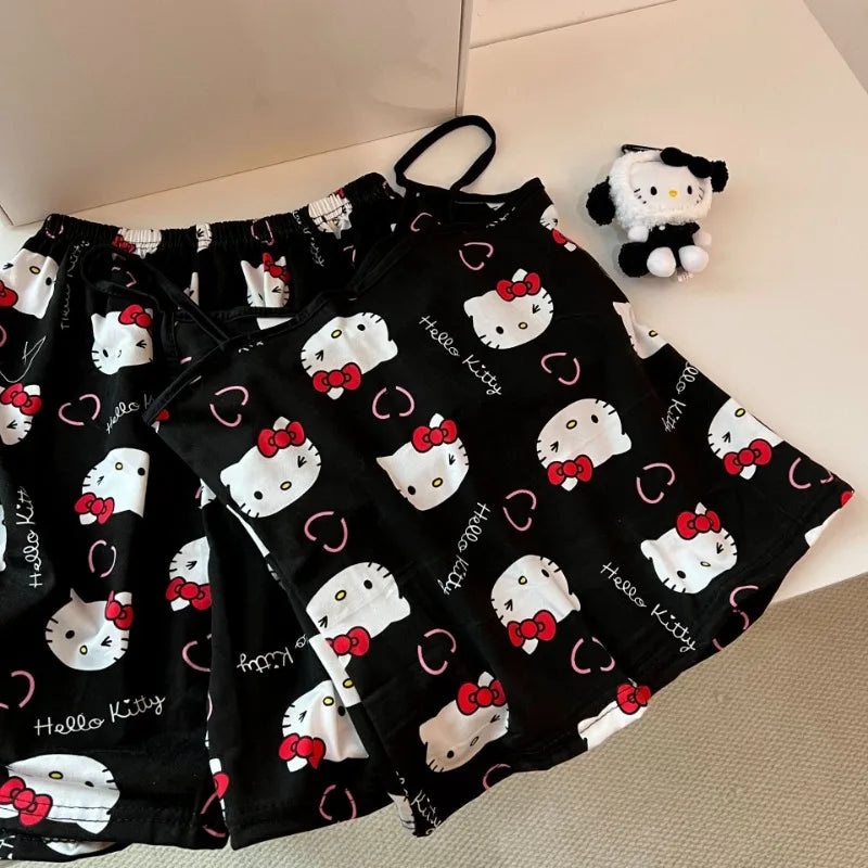 Hello Kitty Pattern Short Sleeve Pajama Set
