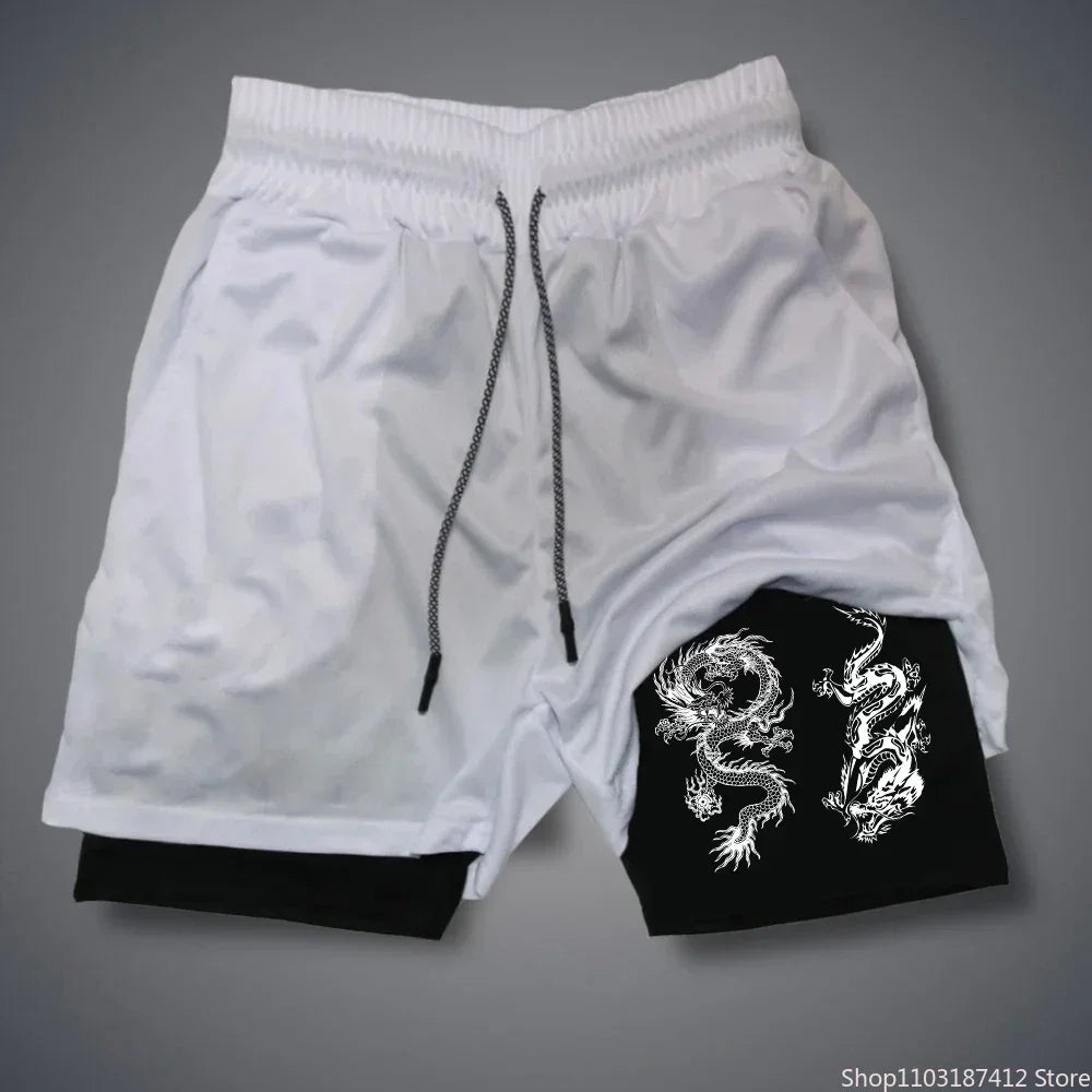 Dragon Double-Layer Compression Shorts