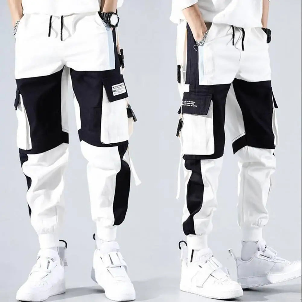 Men Cargo Pants With Multi-pocket Deep Crotch Buckle