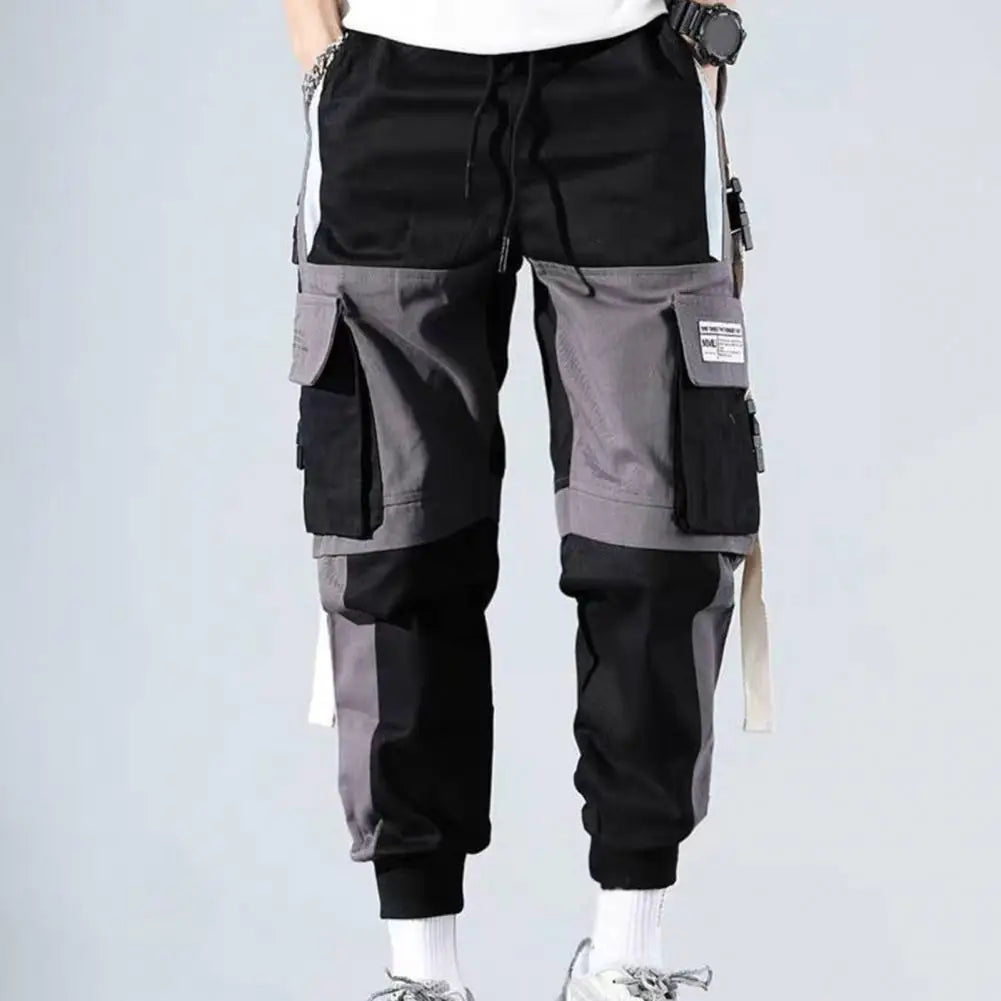 Men Cargo Pants With Multi-pocket Deep Crotch Buckle