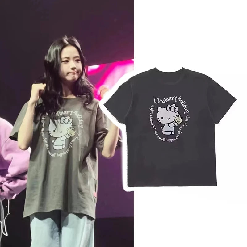 Hello Kitty Summer Casual Loose Tops
