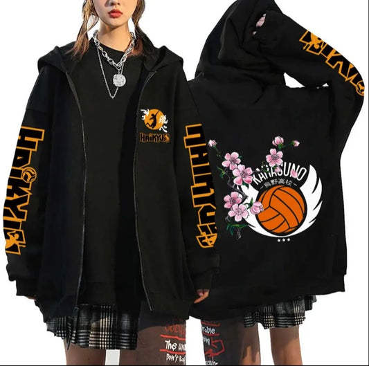 Haikyuu volleyball fleece jacket | wings addition