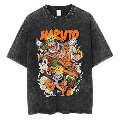 Cotton Men Vintage Naruto Tee