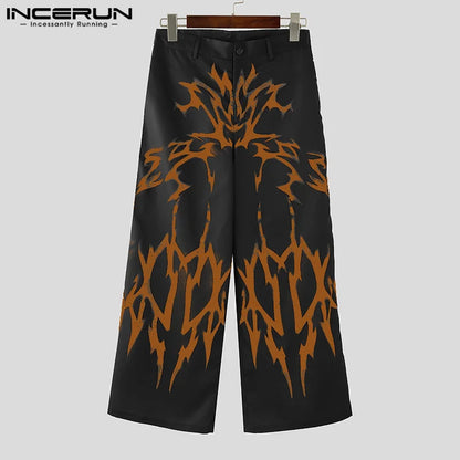 Korean Men's Printed Gradient Pattern Trousers
