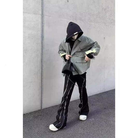 Men's Hip Hop Zipper Segmentation Streetwear