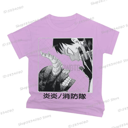 Fire Force T-shrit for Men Women Anime Apparel Soft Tee Gift for Him Fashion Summer Tops Fire Force Graphic Anime Tee T-shirts