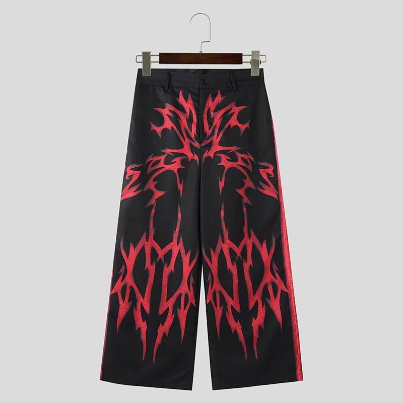 Korean Men's Printed Gradient Pattern Trousers