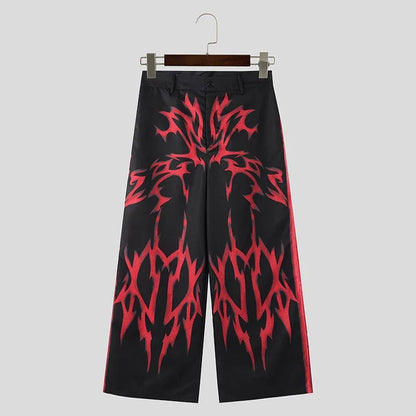 Korean Men's Printed Gradient Pattern Trousers
