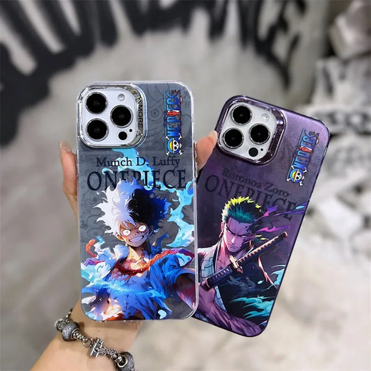 One Piece Electroplated Phone Case Luffy + Zoro
