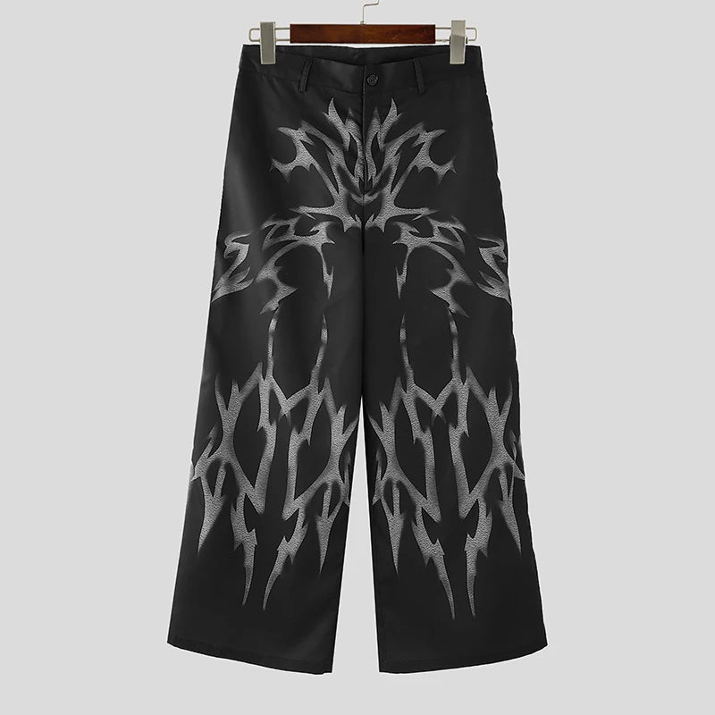 Korean Men's Printed Gradient Pattern Trousers