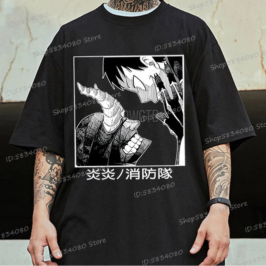 Fire Force T-shrit for Men Women Anime Apparel Soft Tee Gift for Him Fashion Summer Tops Fire Force Graphic Anime Tee T-shirts