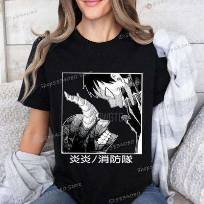 Fire Force T-shrit for Men Women Anime Apparel Soft Tee Gift for Him Fashion Summer Tops Fire Force Graphic Anime Tee T-shirts