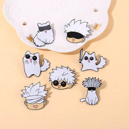 Gojo Satoru Cat Bag Pin