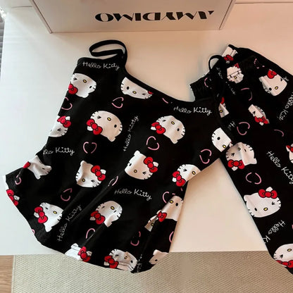 Hello Kitty Pattern Short Sleeve Pajama Set