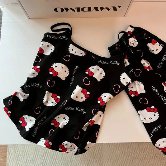 Hello Kitty Pattern Short Sleeve Pajama Set